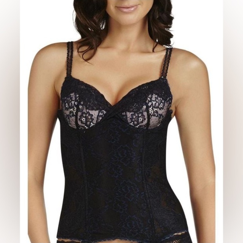 Pleasure State Navy, Lace, Corset Bustier - Picture 2 of 8